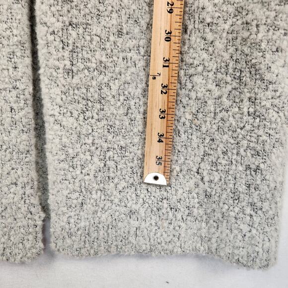LOFT Maxi Open Cardigan Women XS/S Oatmeal Gray Boucle Wool Blend Pockets EUC - Picture 11 of 13